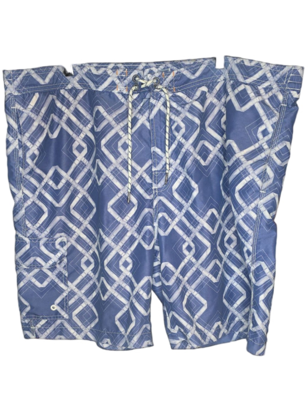 Tommy Bahama Relax Swim Trunks Mens XXL Blue Geometric Board Shorts Lined